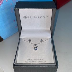 Beautiful sterling silver necklace and earrings set, brand Primrose